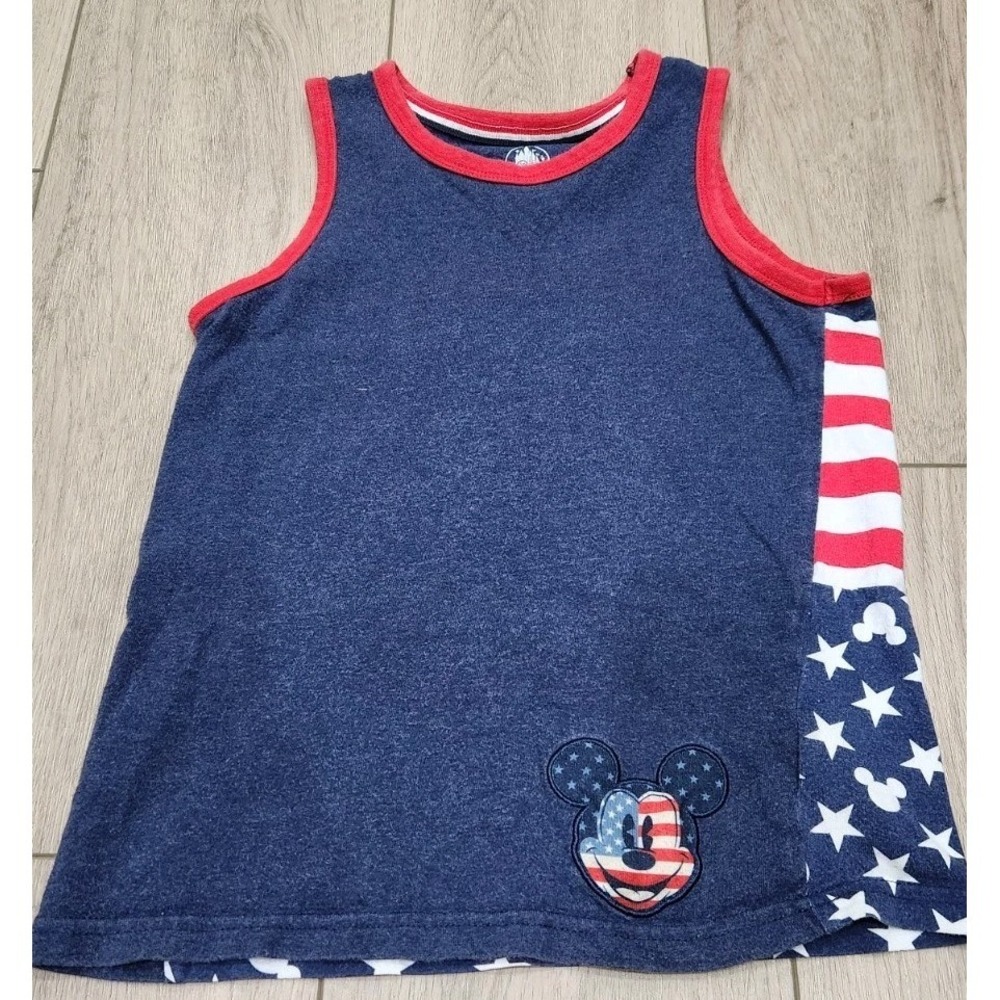 Disney World Parks Mickey Mouse americana tank red white blue size Kids Small